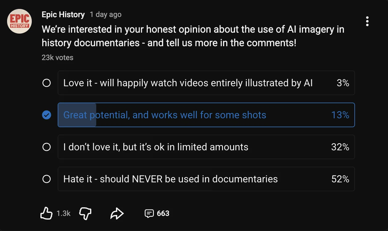 Epic History TV viewer poll